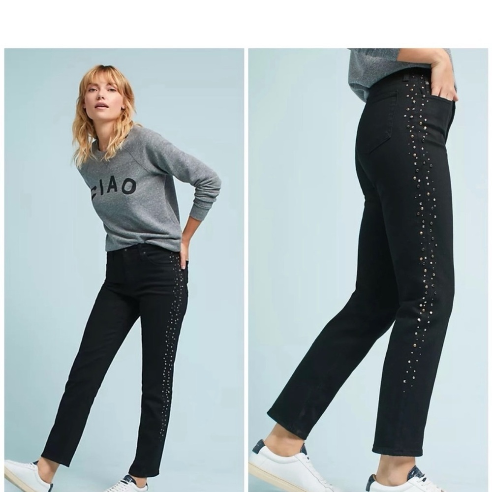NWT AG Adriano Goldschmied The Isabelle Shower Meteor Black Jeans Size 27R